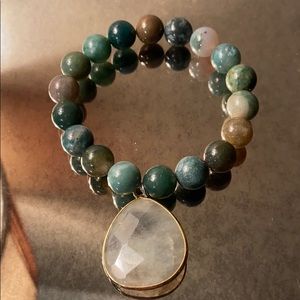 Stretch semi precious bead bracelet